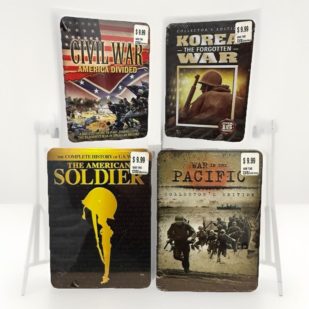 Military History DVD Tin Lot Civil War Korea Pacific American Soldier Sealed